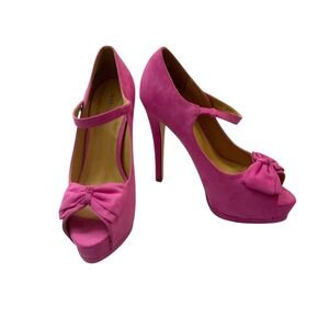 Mary Jane Style - Pink, Open Toe, Stiletto Heel from Just Fab